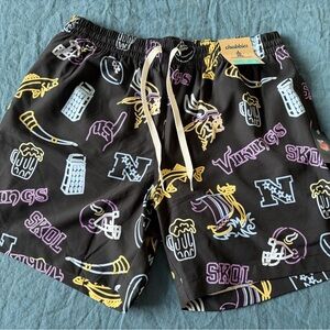 Chubbies Black Vikings Graphic Swim Trunks